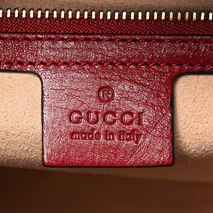 Gucci Suede Calfskin Web Small Ophidia Top Handle Shoulder Bag New Blue Romantic Cherry 6 of 9