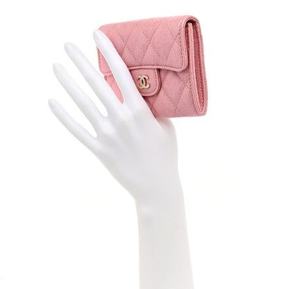 Chanel Iridescent Caviar Flap Quilted Card Holder Wallet Pink 2 of 8
