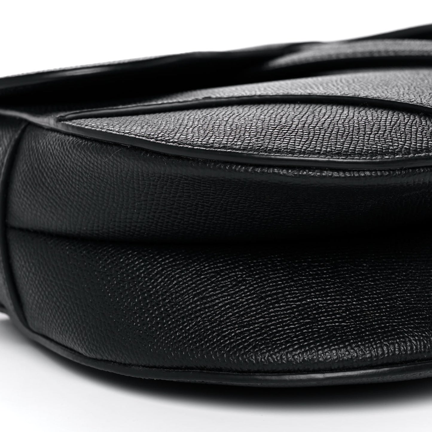 Grained Calfskin Saddle Bag Black