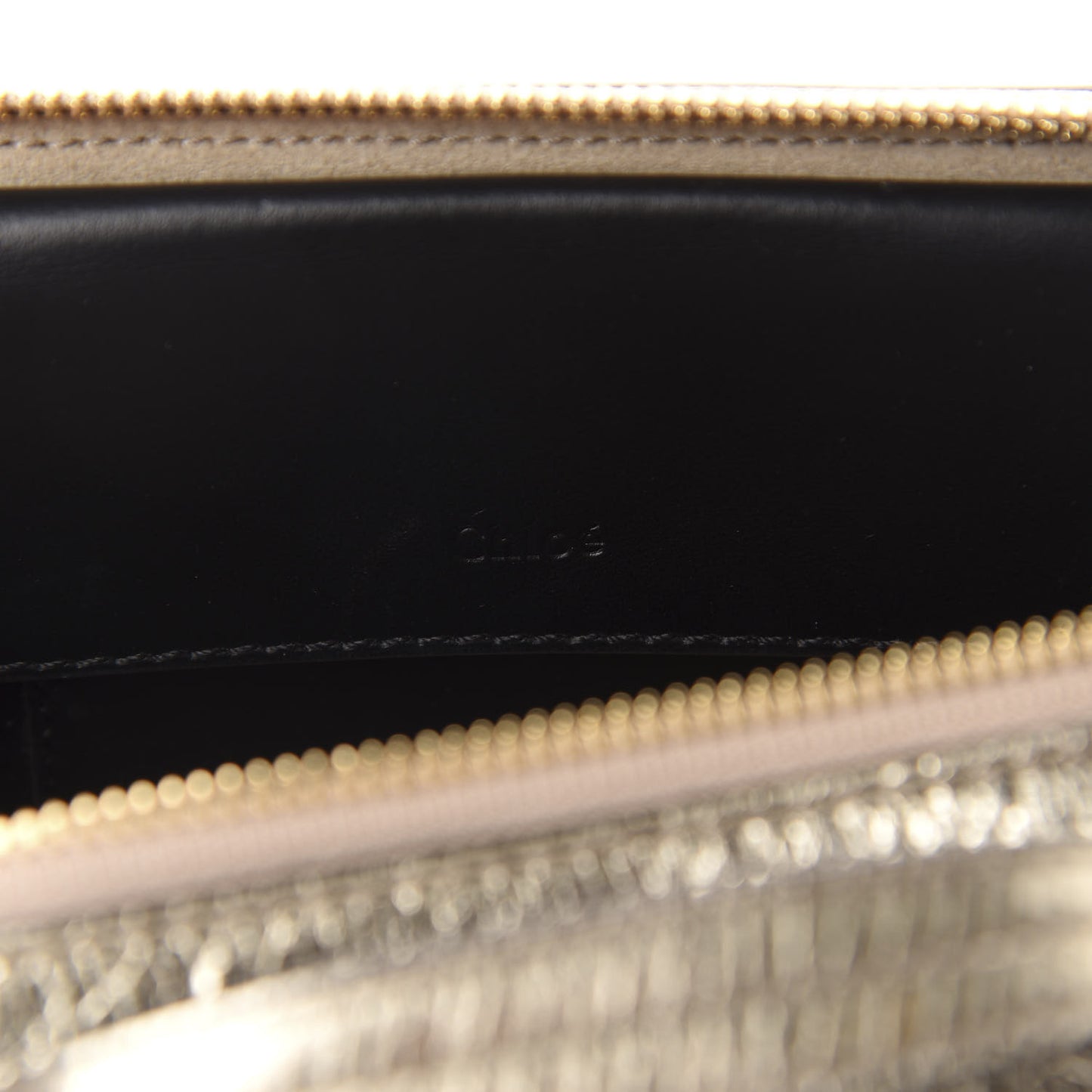 Metallic Calfskin Lambskin Mini C Vanity Bag Gold