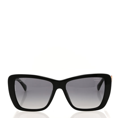 Chanel Acetate Polarized Butterfly Sunglasses 71548A Black 2 of 8
