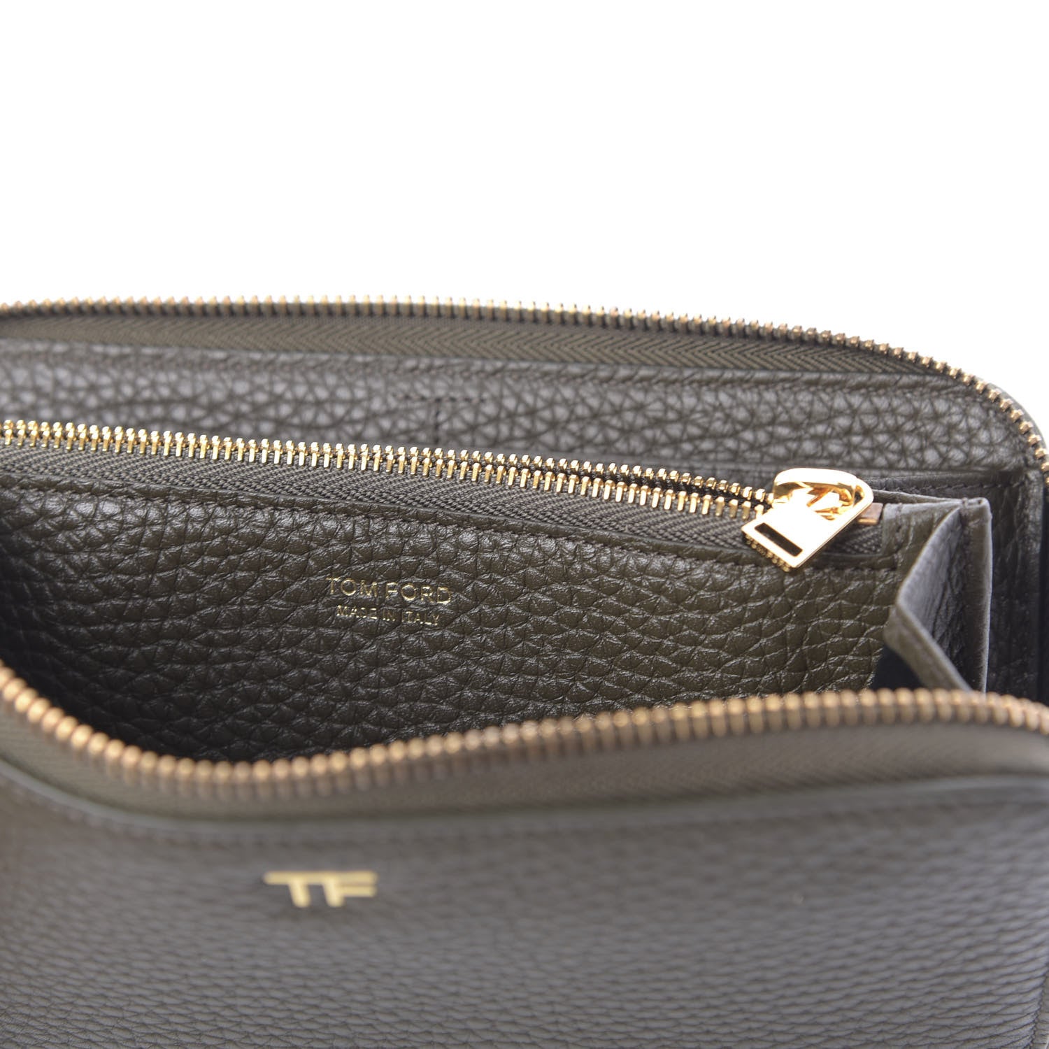 Tom Ford Grained Calfskin TF Zip Around Wallet Graphite 8 of 8
