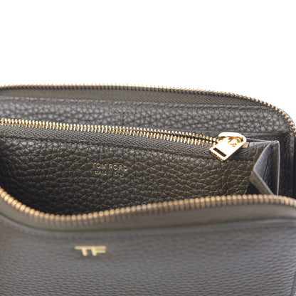 Tom Ford Grained Calfskin TF Zip Around Wallet Graphite 8 of 8
