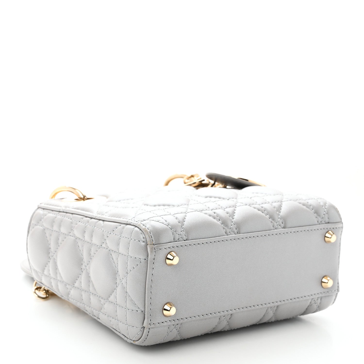 Christian Dior Lambskin Cannage Mini Lady Dior Gray Opaline Gray Opaline 4 of 10