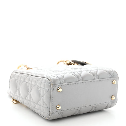 Christian Dior Lambskin Cannage Mini Lady Dior Gray Opaline Gray Opaline 4 of 10