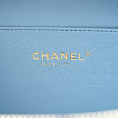 Chanel Caviar Quilted Small Pick Me Up Vanity Case Light Blue 7 of 13