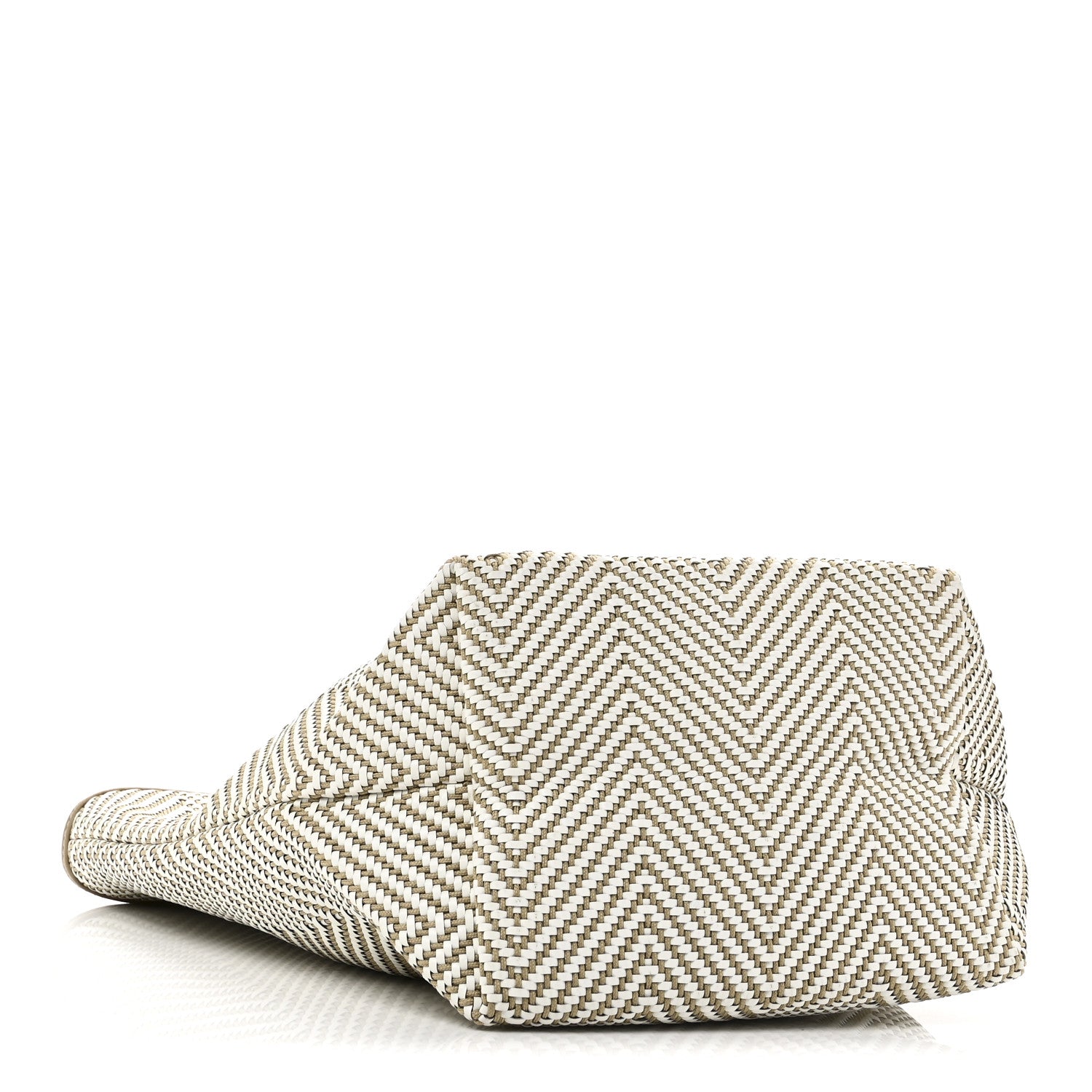 Hermes Chevron Herringbone Canvas Chennai PM Tote Etoupe 4 of 9
