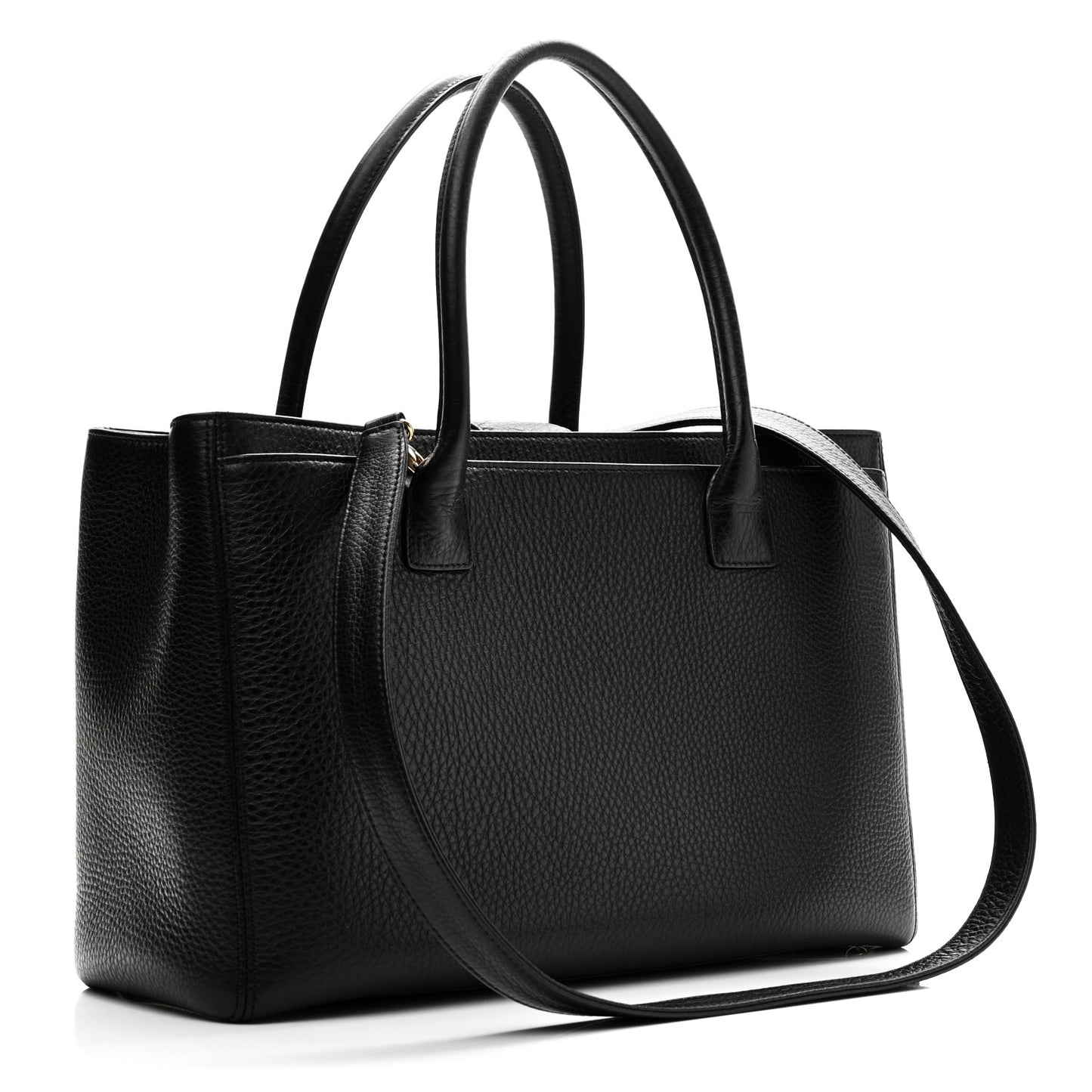 Calfskin Cerf Executive Shopper Tote Black