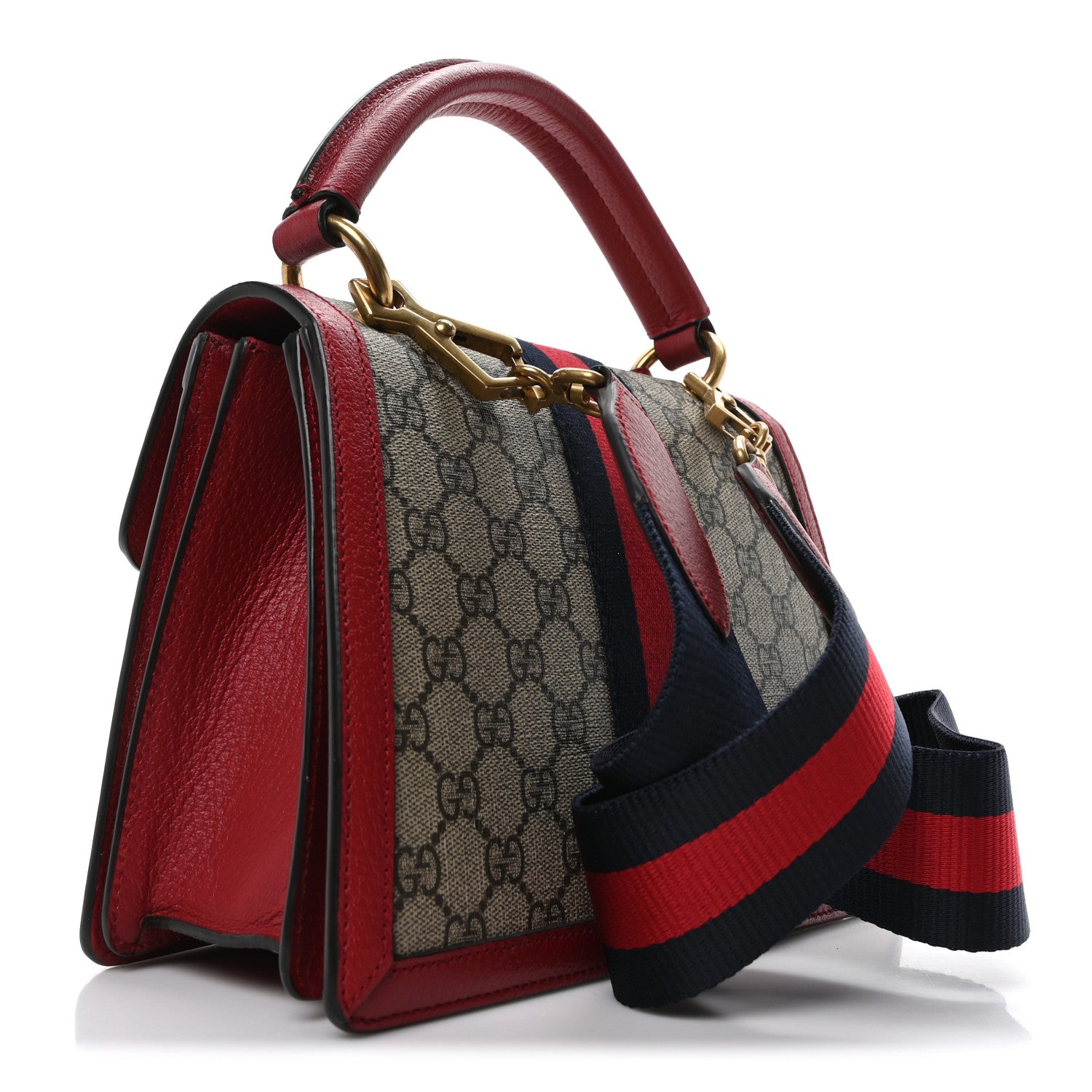 Gucci GG Supreme Monogram Small Queen Margaret Top Handle Bag Red 3 of 10