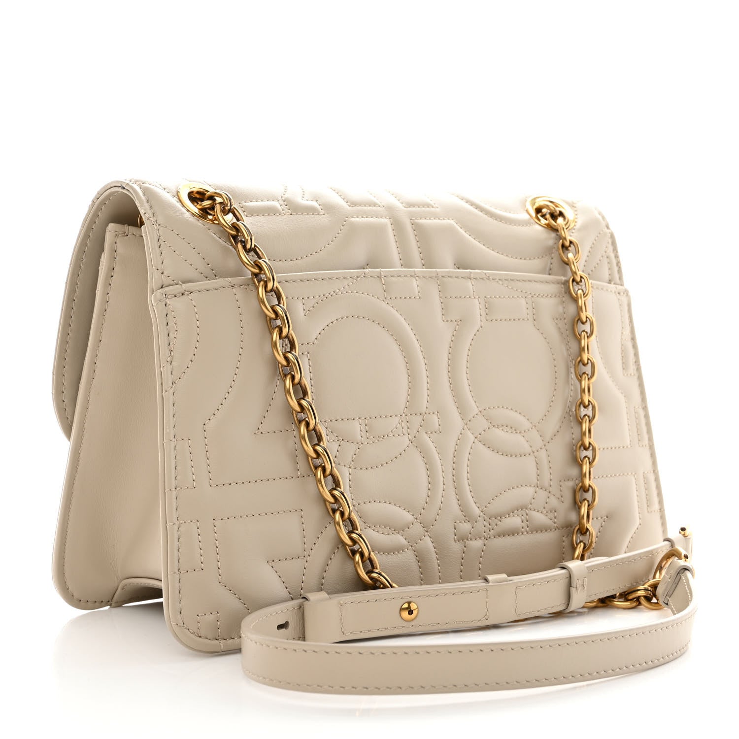 Salvatore Ferragamo Calfskin Quilted Gancini Flap Bag Peony 3 of 10