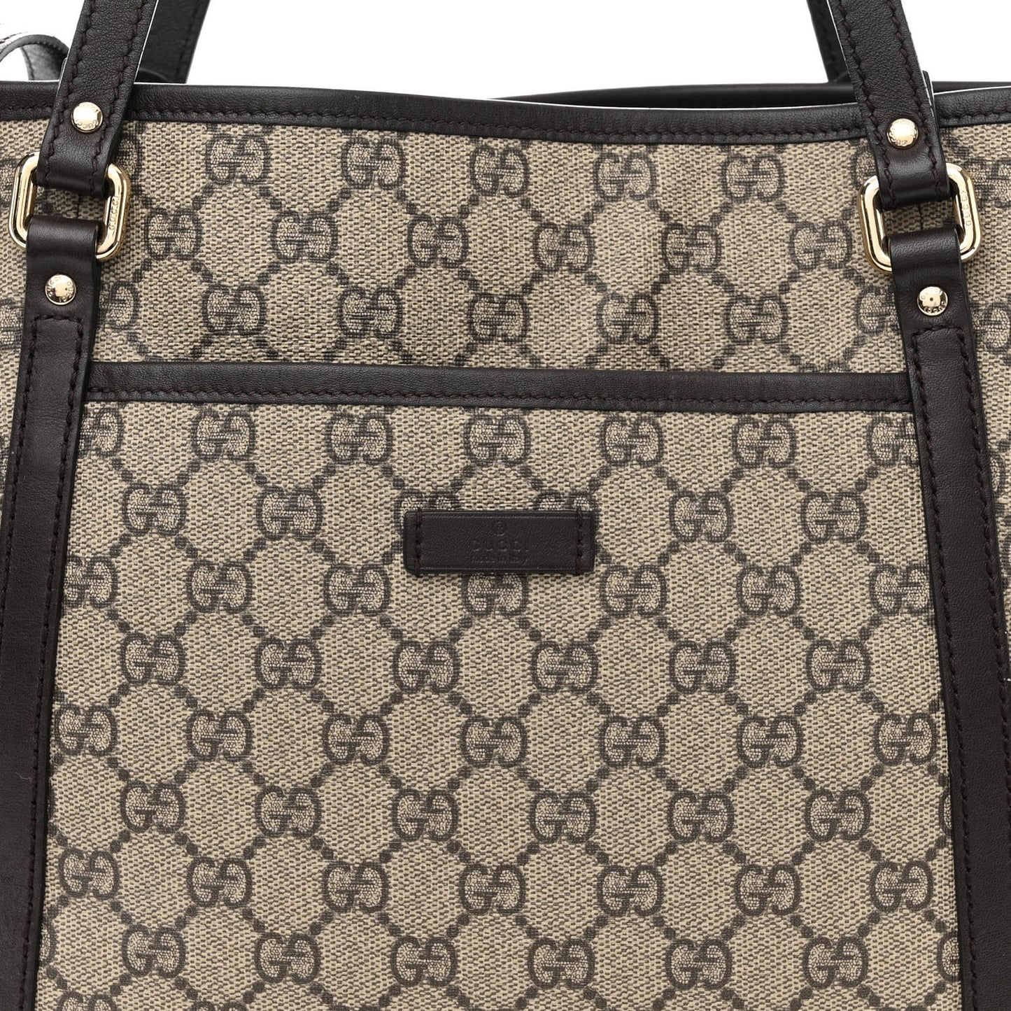 GG Supreme Monogram Medium Joy Tote Dark Brown