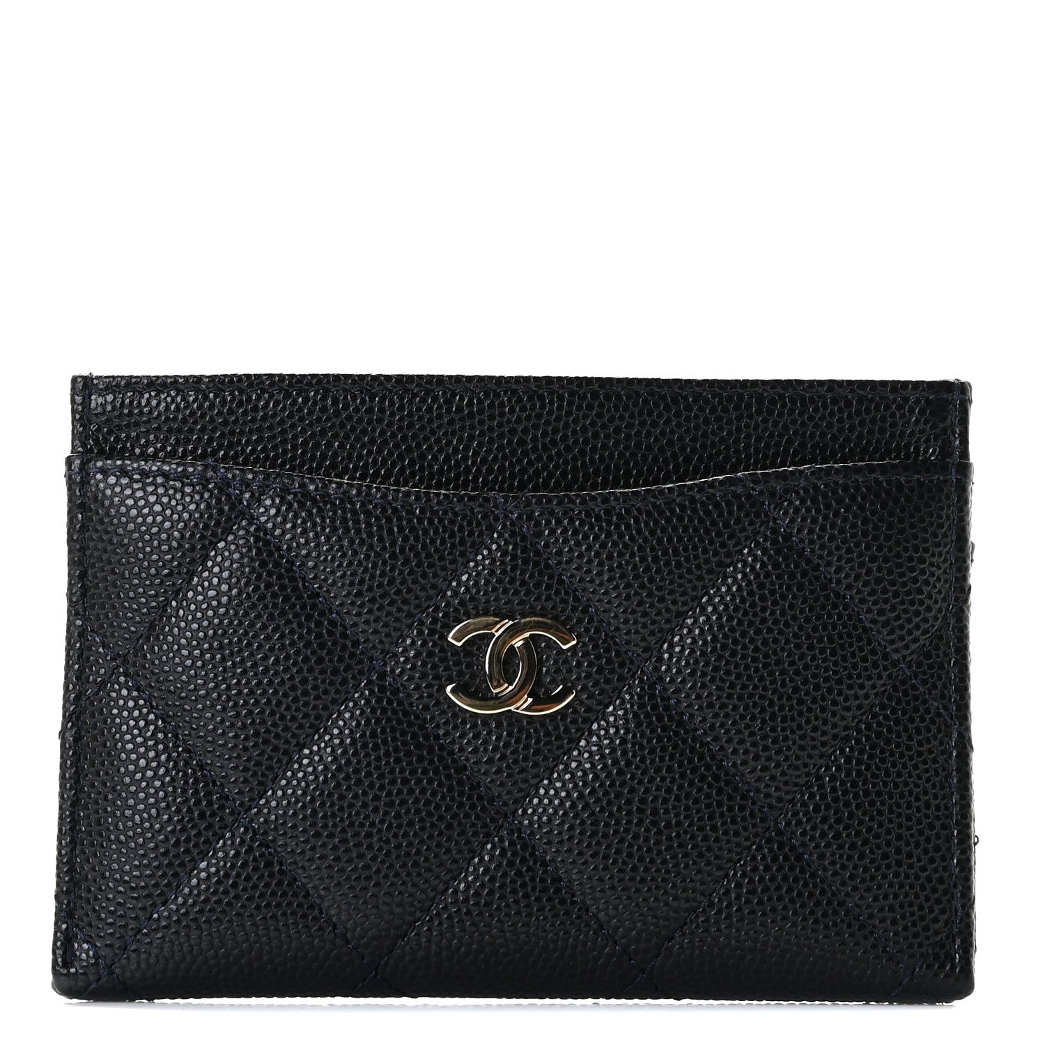 Chanel Caviar Quilted Card Holder Blue 1 of 8