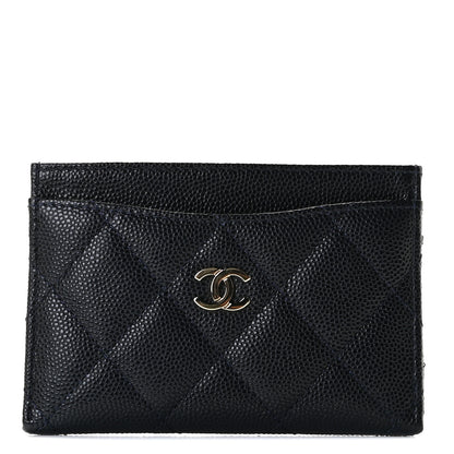 Chanel Caviar Quilted Card Holder Blue 1 of 8