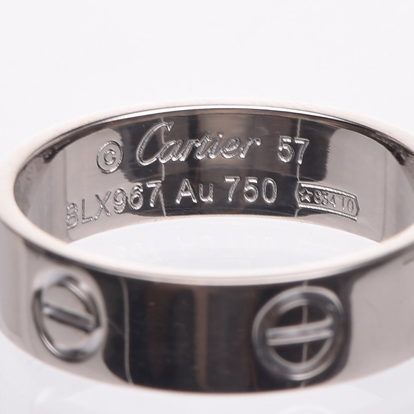 18K White Gold 5.5mm LOVE Ring 57 8