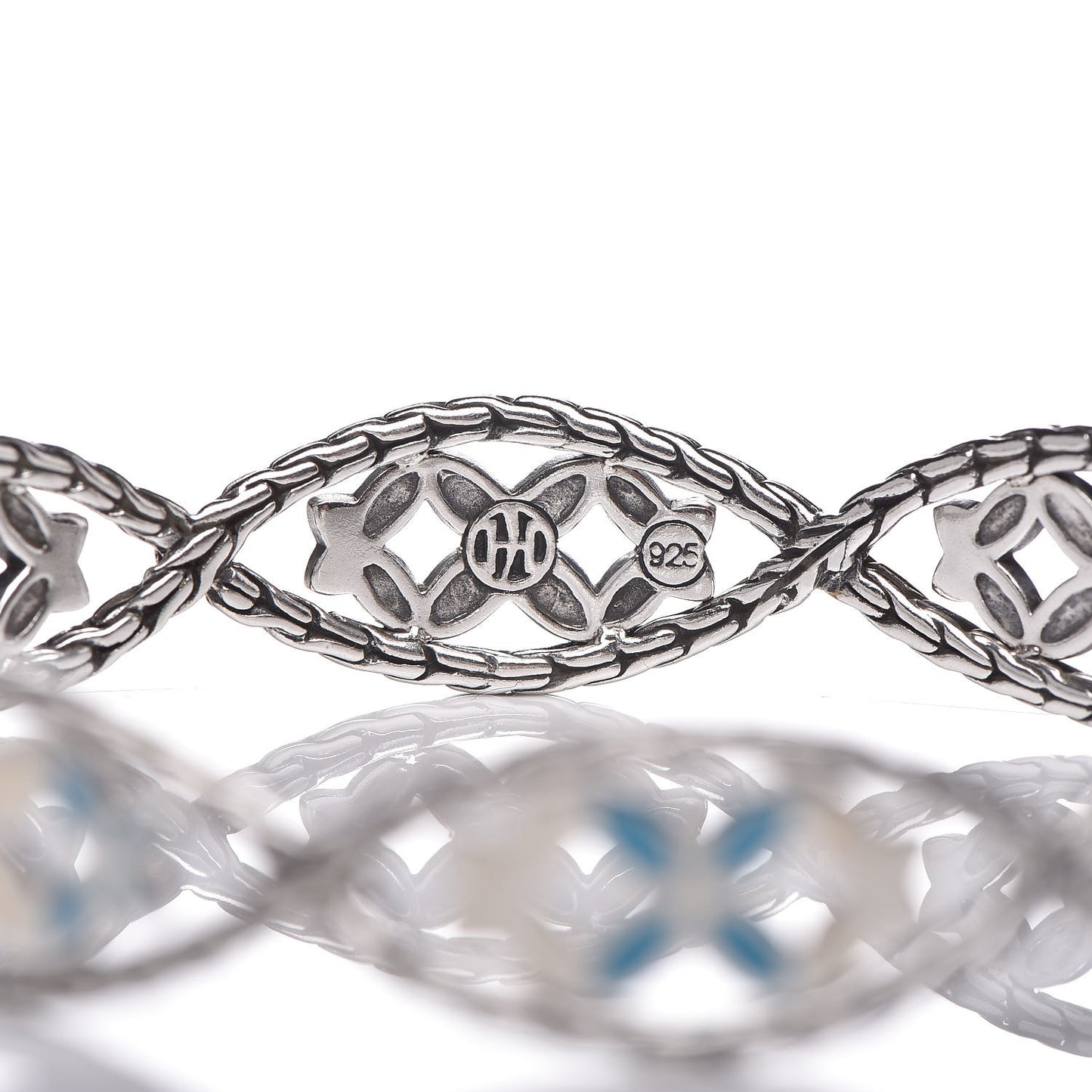 Sterling Silver Enamel Kawung Bangle Bracelet
