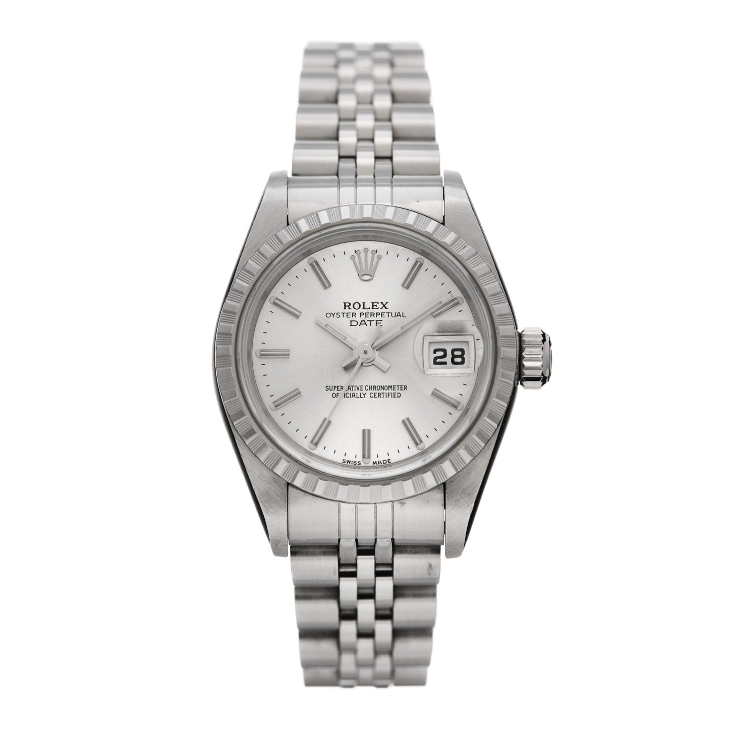Stainless Steel 26mm Oyster Perpetual Date Watch Silver 79240
