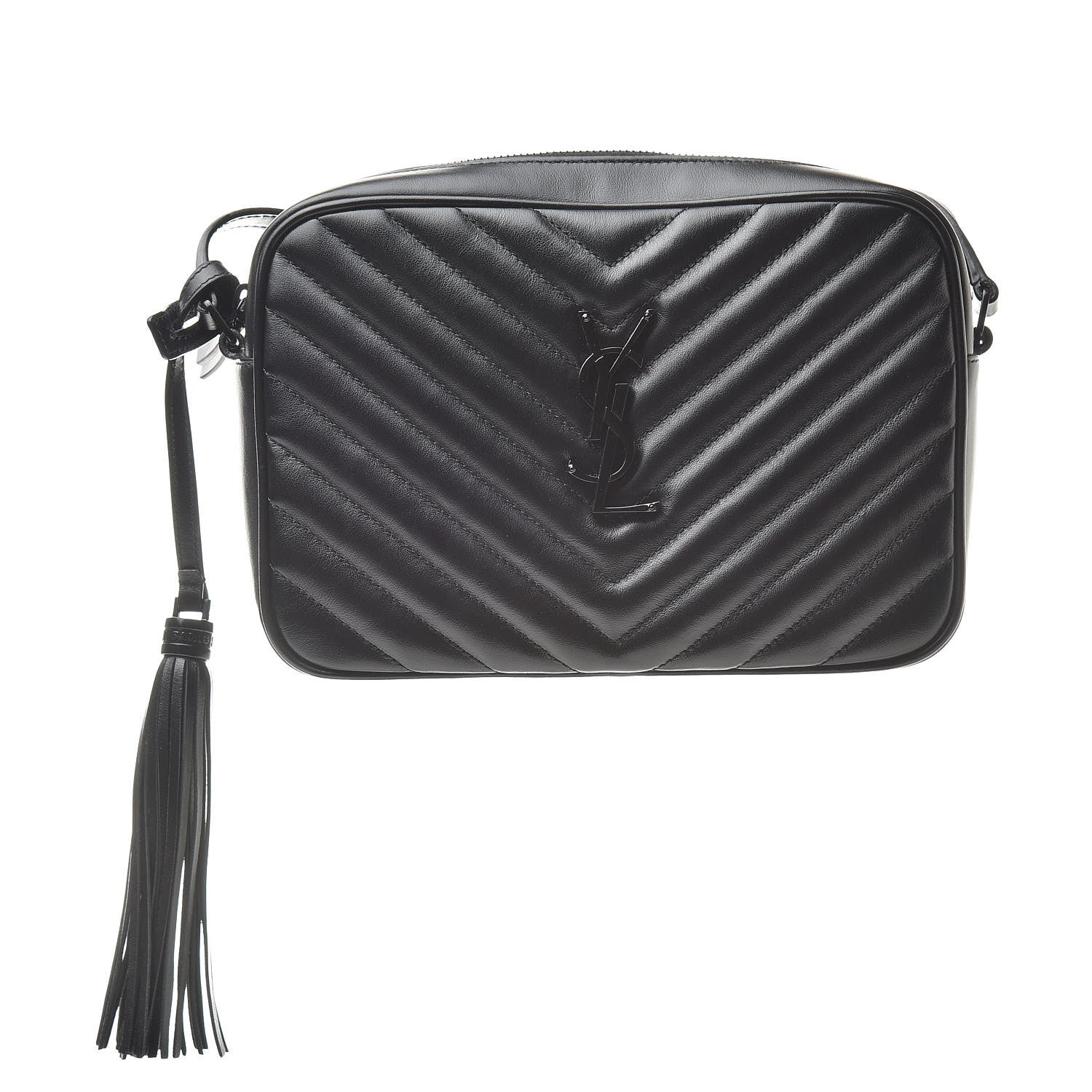Saint Laurent Calfskin Matelasse Monogram Lou Camera Bag Black 1 of 10