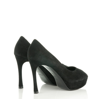 Saint Laurent Suede Palais 80 Platform Pumps 37.5 Nero Black 4 of 7