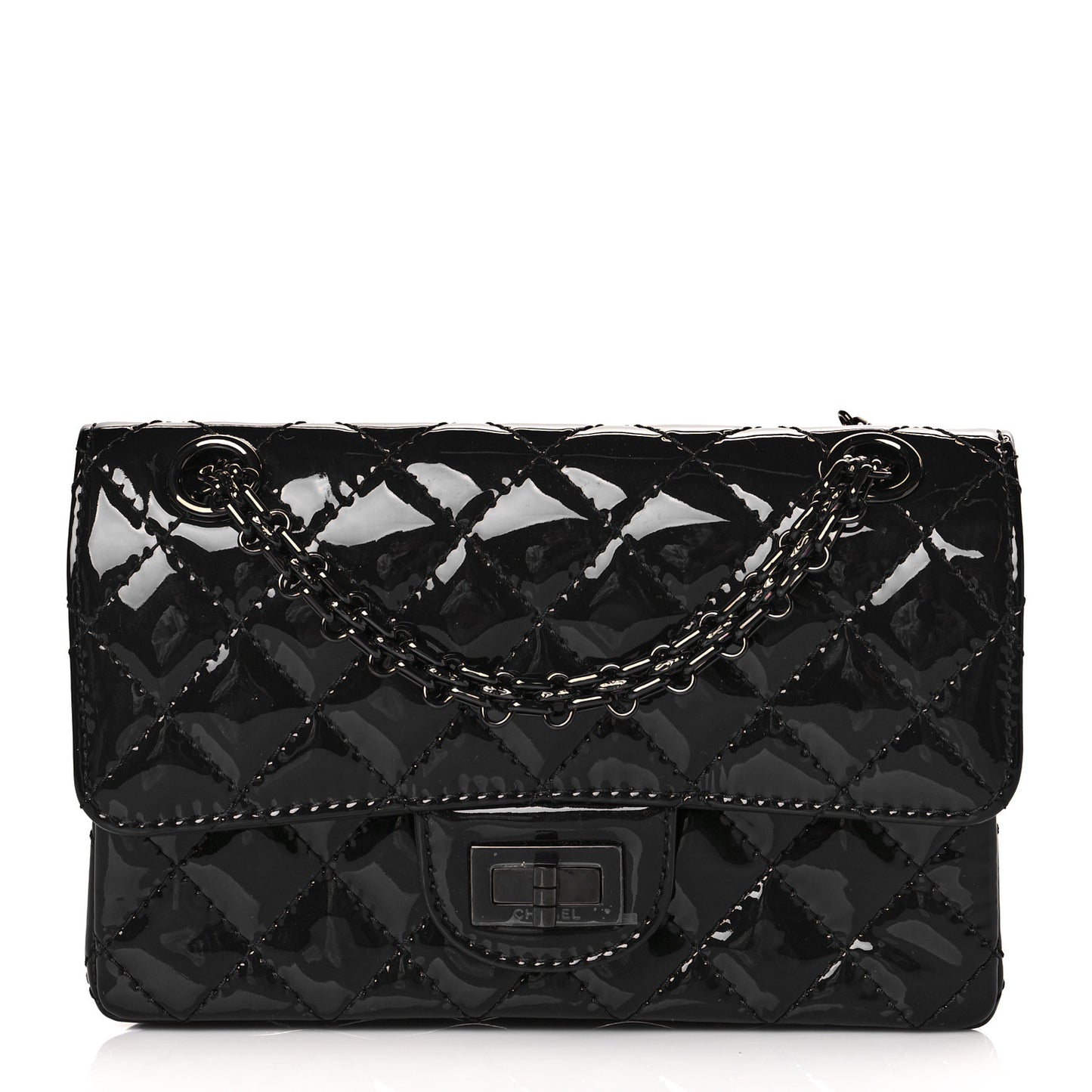 Patent Calfskin Quilted 2.55 Reissue Mini Flap So Black