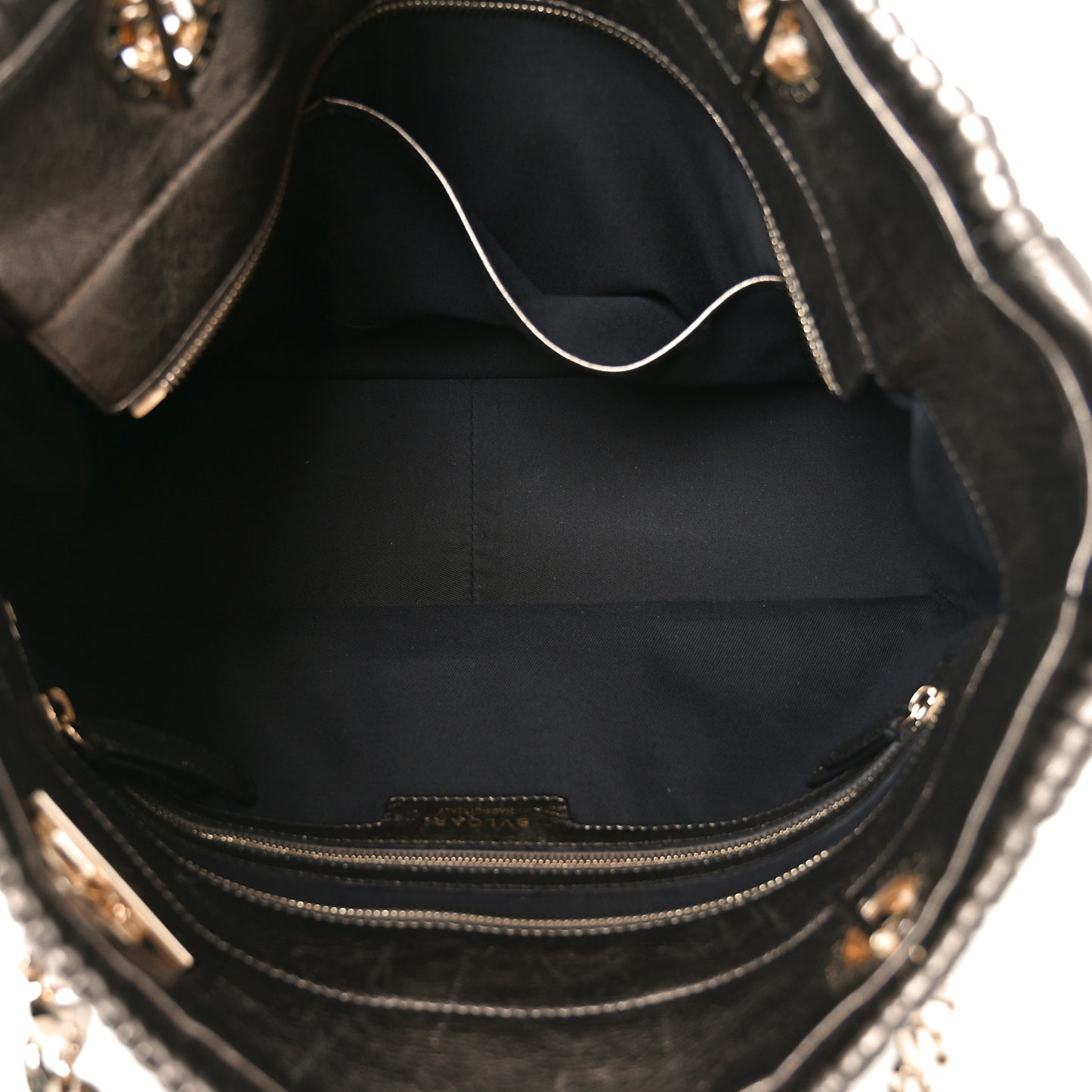 Metallic Calfskin Monte Plisse Tote Bronze