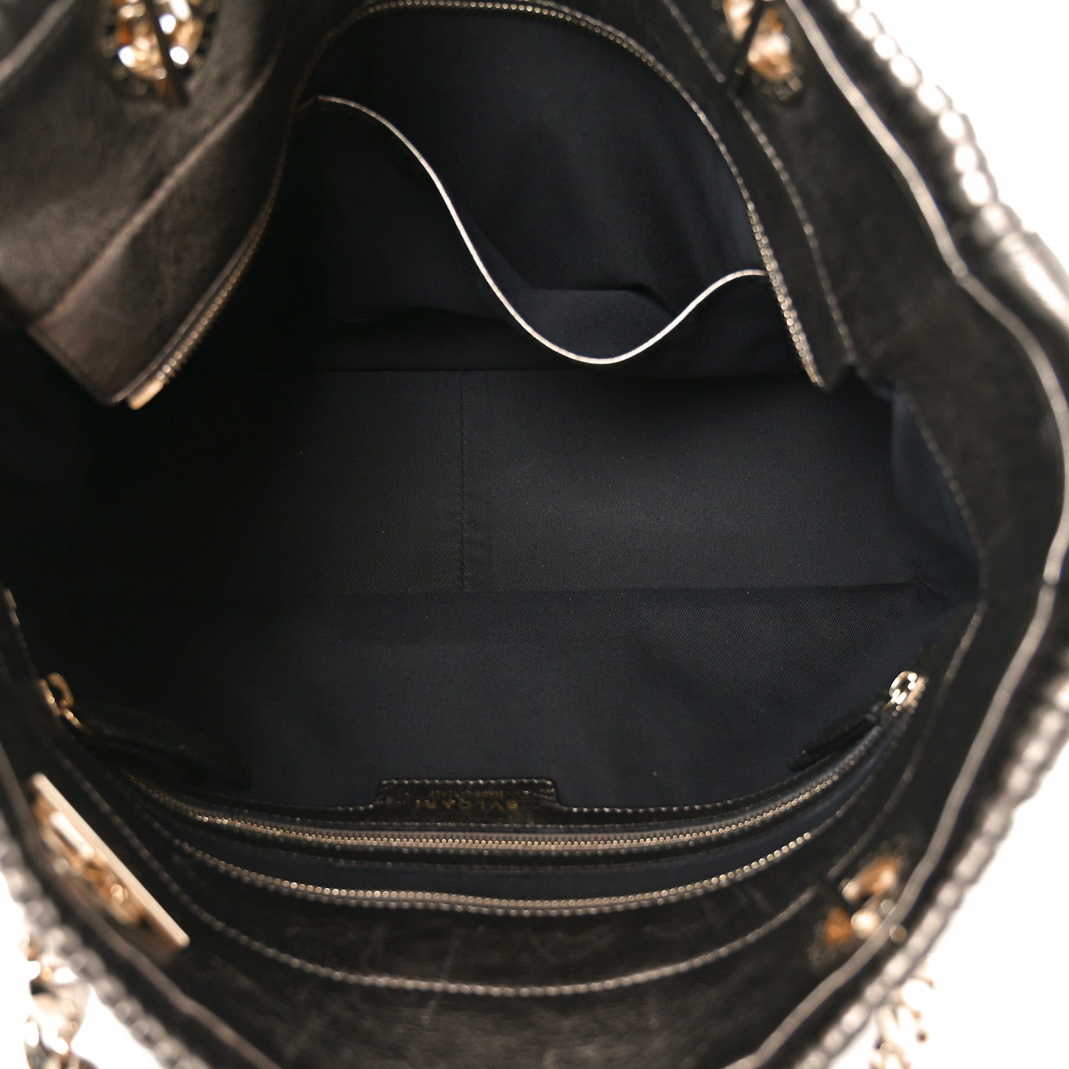 Bulgari Metallic Calfskin Monte Plisse Tote Bronze 5 of 9