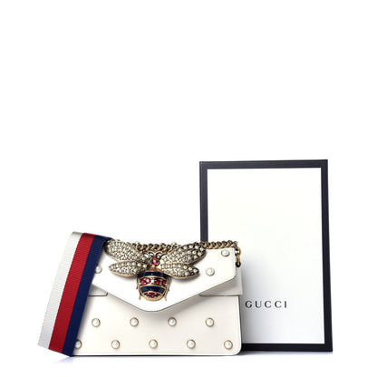 Gucci Nappa Pearl Studded Mini Queen Margaret Broadway Shoulder Bag Mystic White 10 of 10