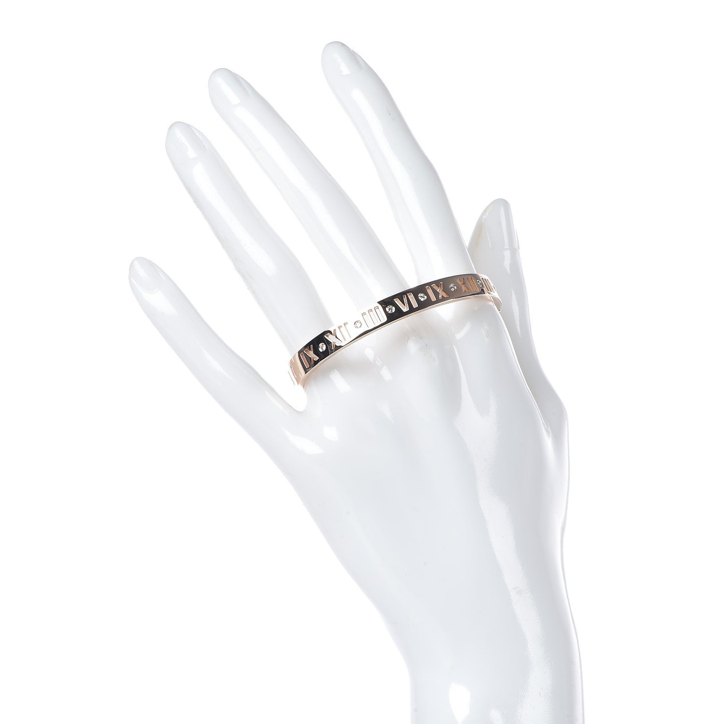 18K Rose Gold Diamond Atlas Pierced Hinged Bangle Bracelet