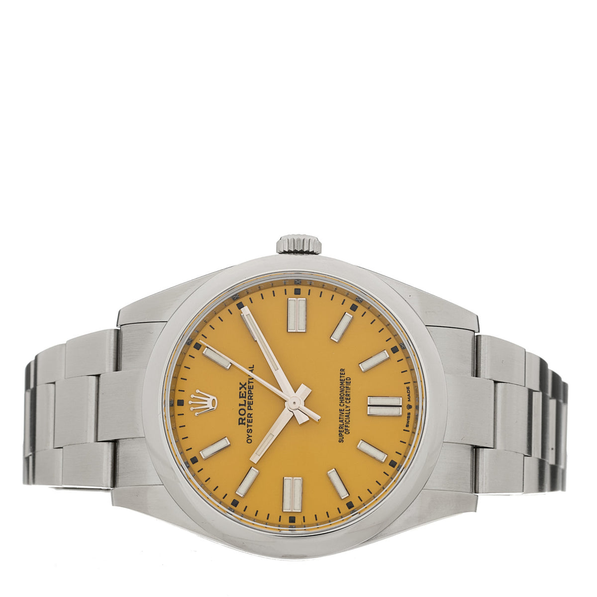 Rolex Stainless Steel 41mm Oyster Perpetual Watch Yellow 124300 2 of 5