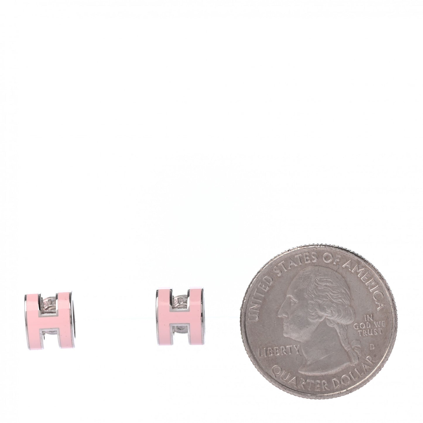 Palladium Lacquered Mini Pop H Earrings Rose Dragee