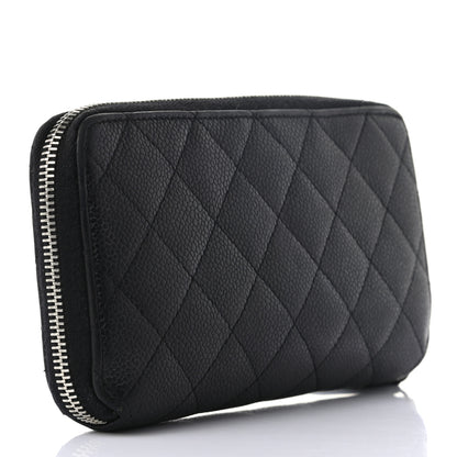 Chanel Caviar Quilted Large Gusset Zip Around Wallet Black 3 of 10