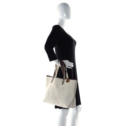 Gucci GG Plus Monogram Medium Signature Web Loop Tote White 3 of 12