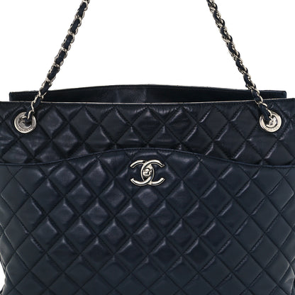 Chanel Lambskin Quilted Accordion Shopping Tote Navy 9 of 11