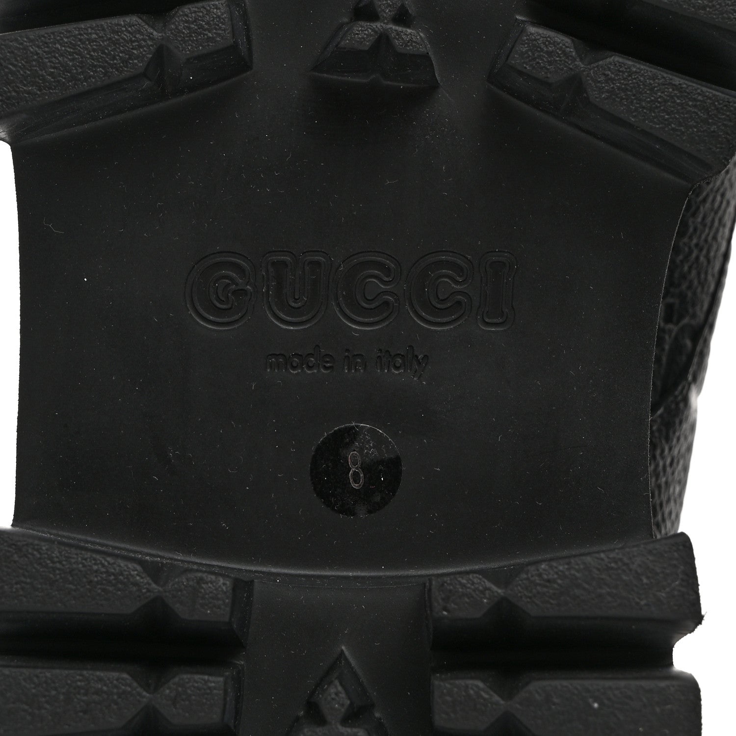 Gucci Calfskin Embossed Monogram Lace Up Ankle Boots 8 Black 8 of 9