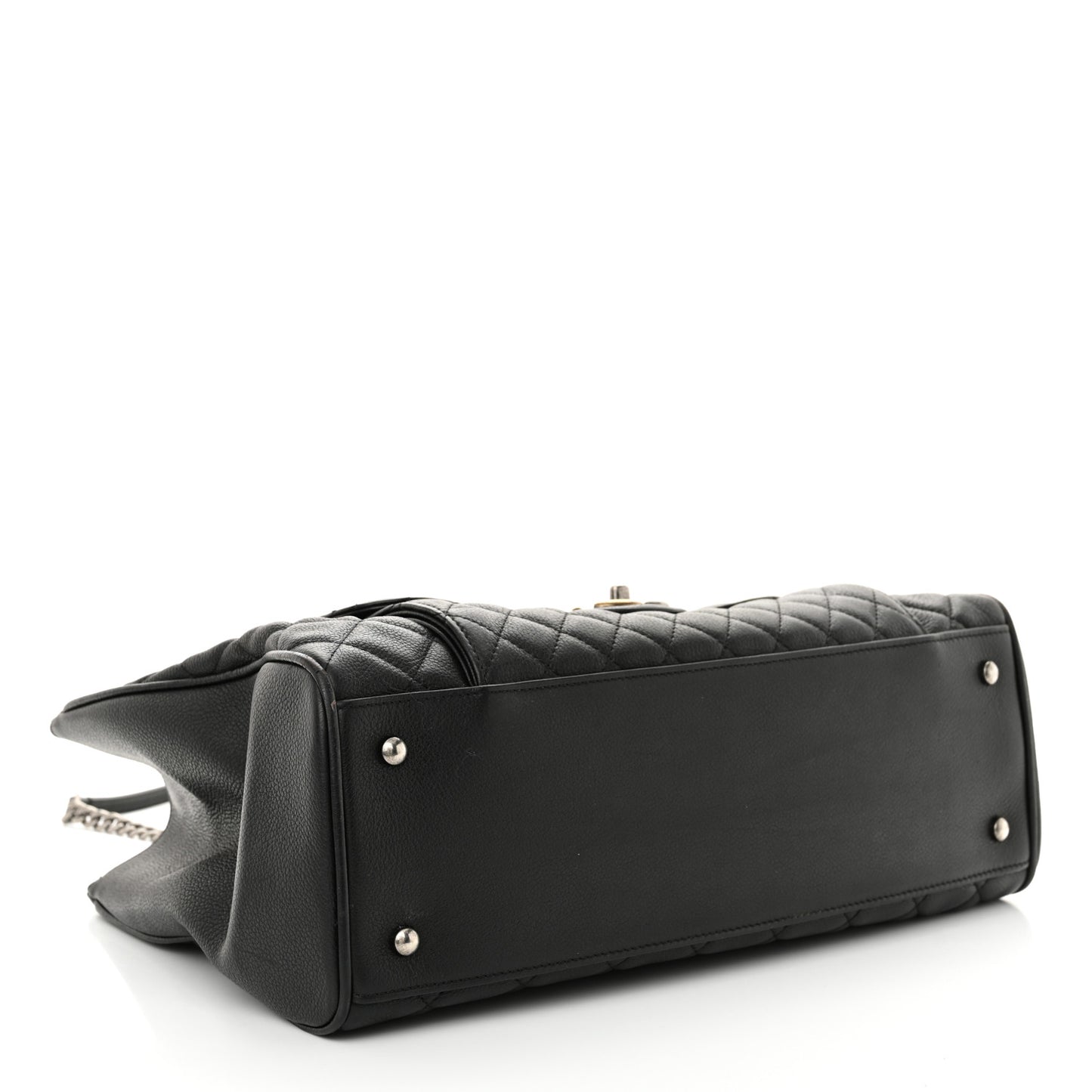 Caviar Quilted Large Casual Pocket Tote Black