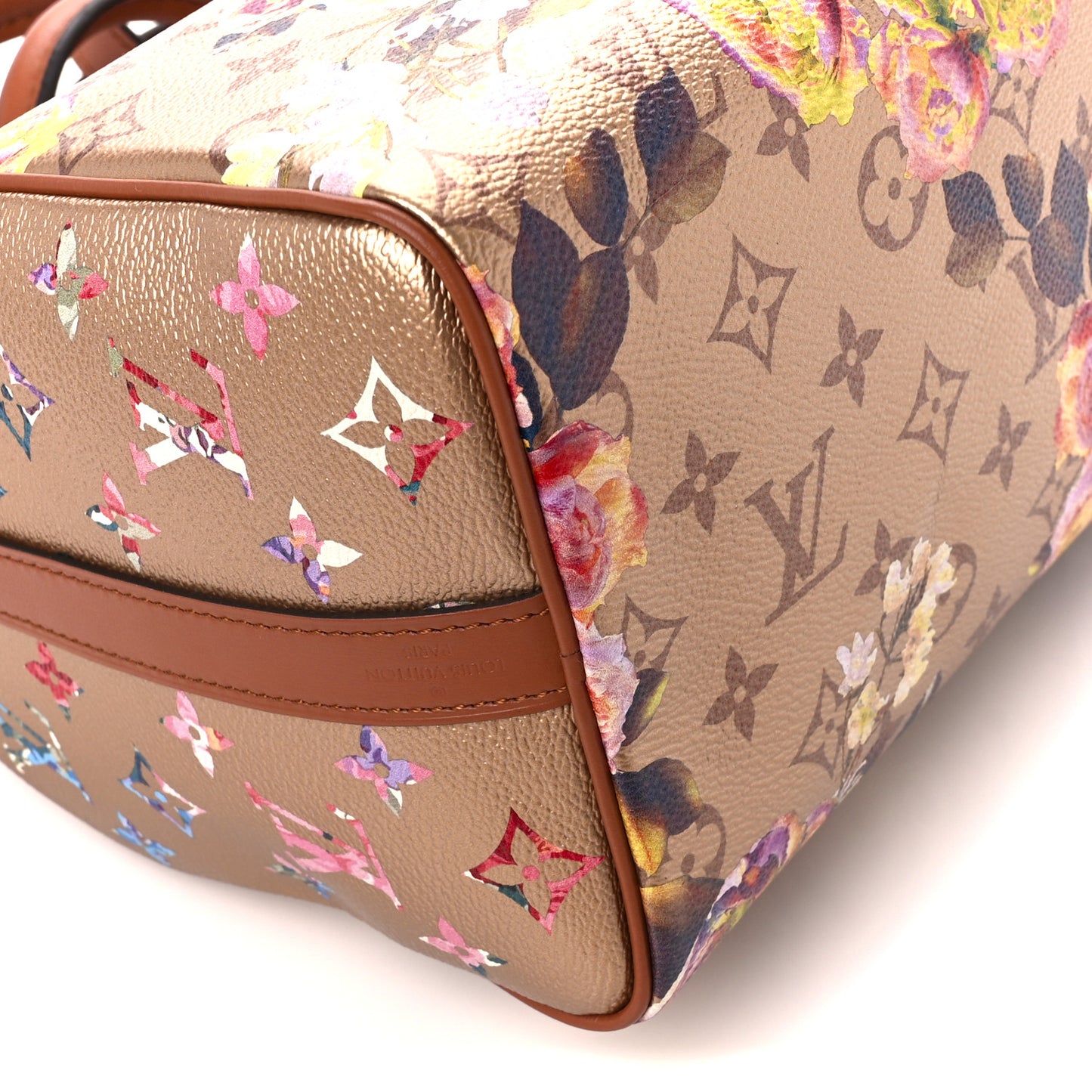 Metallic Monogram LV Garden Speedy Bandouliere 25 Gold