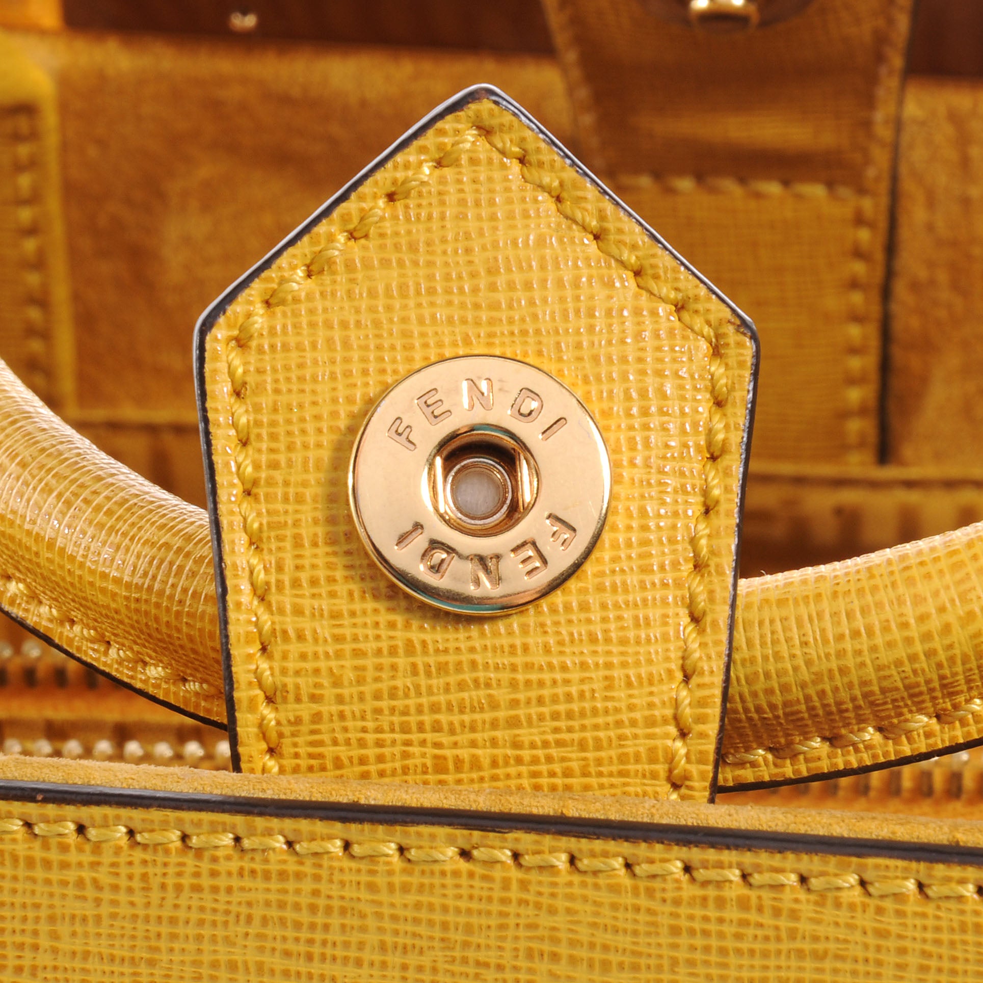 Fendi Vitello Elite Regular 2Jours Tote Yellow Chantilly 10 of 11