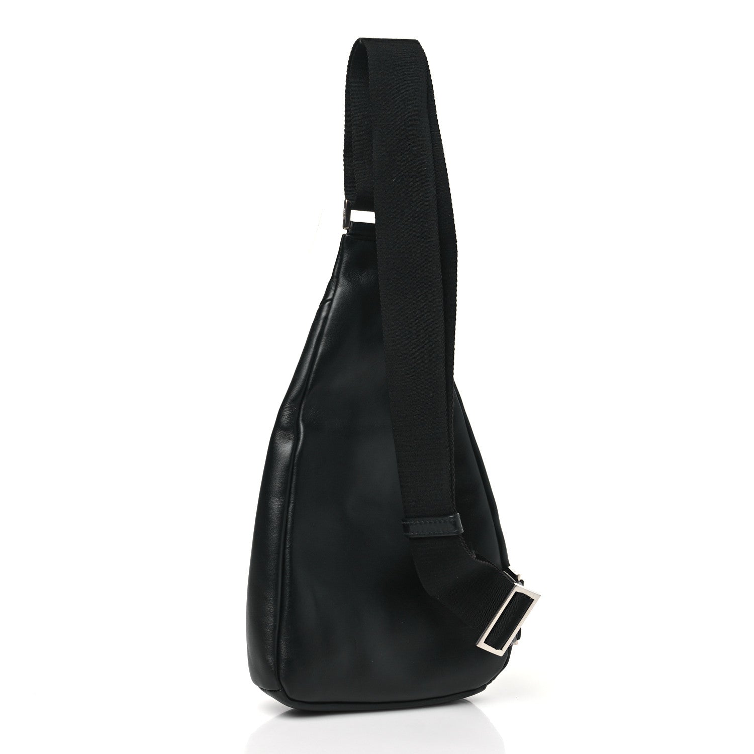 Prada Softy Calfskin Triangle Cross Bag Black 3 of 9