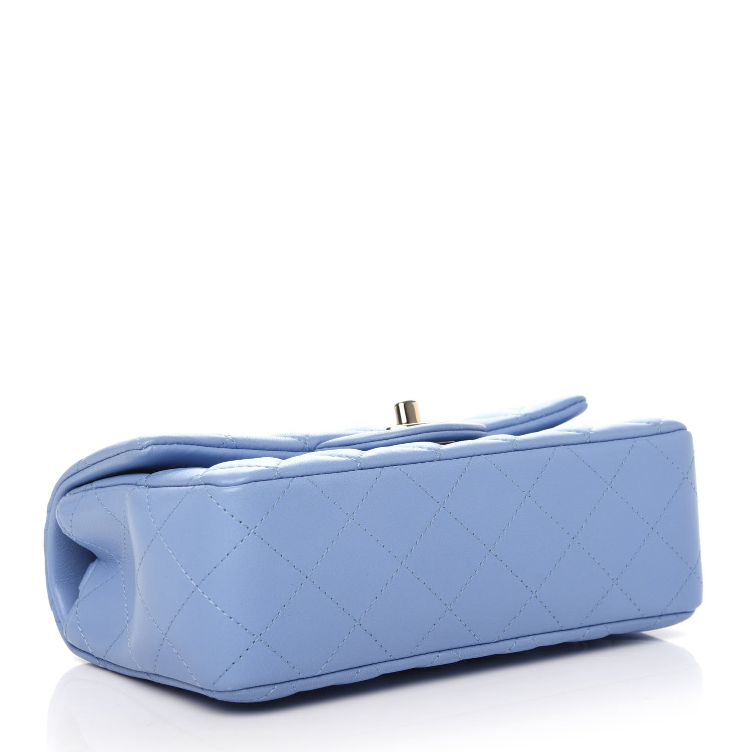 Chanel Lambskin Quilted Mini Rectangular Flap Light Blue 4 of 10
