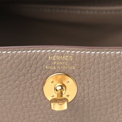 Hermes Taurillon Clemence Mini Lindy 20 Etoupe 6 of 11