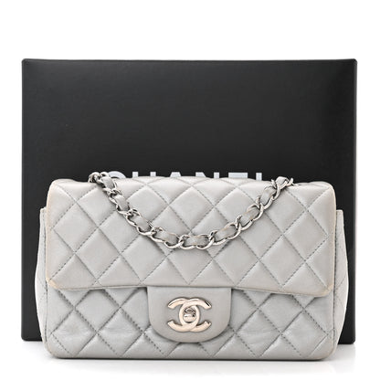 Chanel Metallic Lambskin Quilted Mini Rectangular Flap Silver 16 of 16