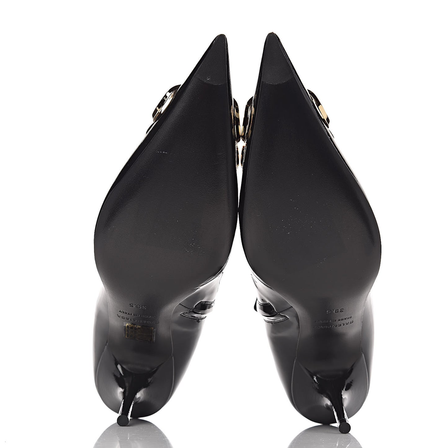 Patent BB Pointy Toe Ankle Booties 39.5 Black