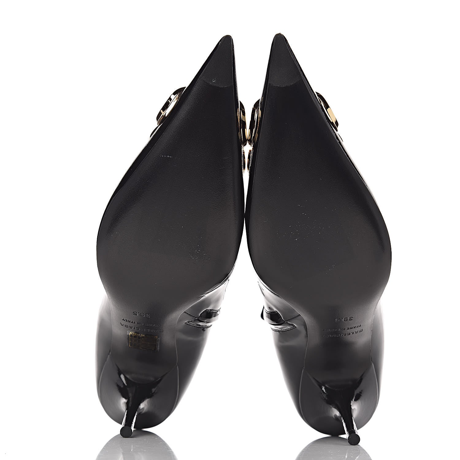 Balenciaga Patent BB Pointy Toe Ankle Booties 39.5 Black 5 of 11