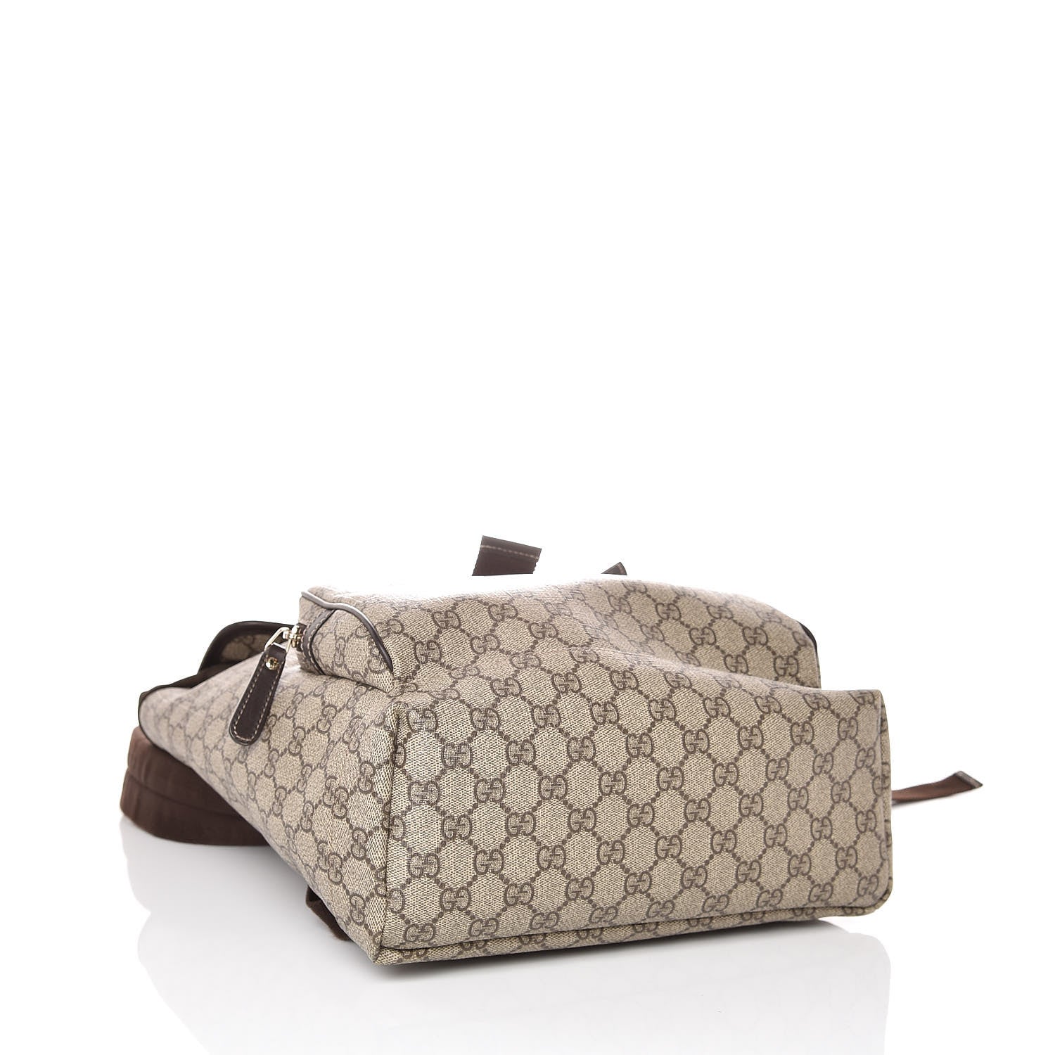 Gucci GG Supreme Monogram Medium Single Buckle Rucksack Backpack Beige Ebony Brown 4 of 8