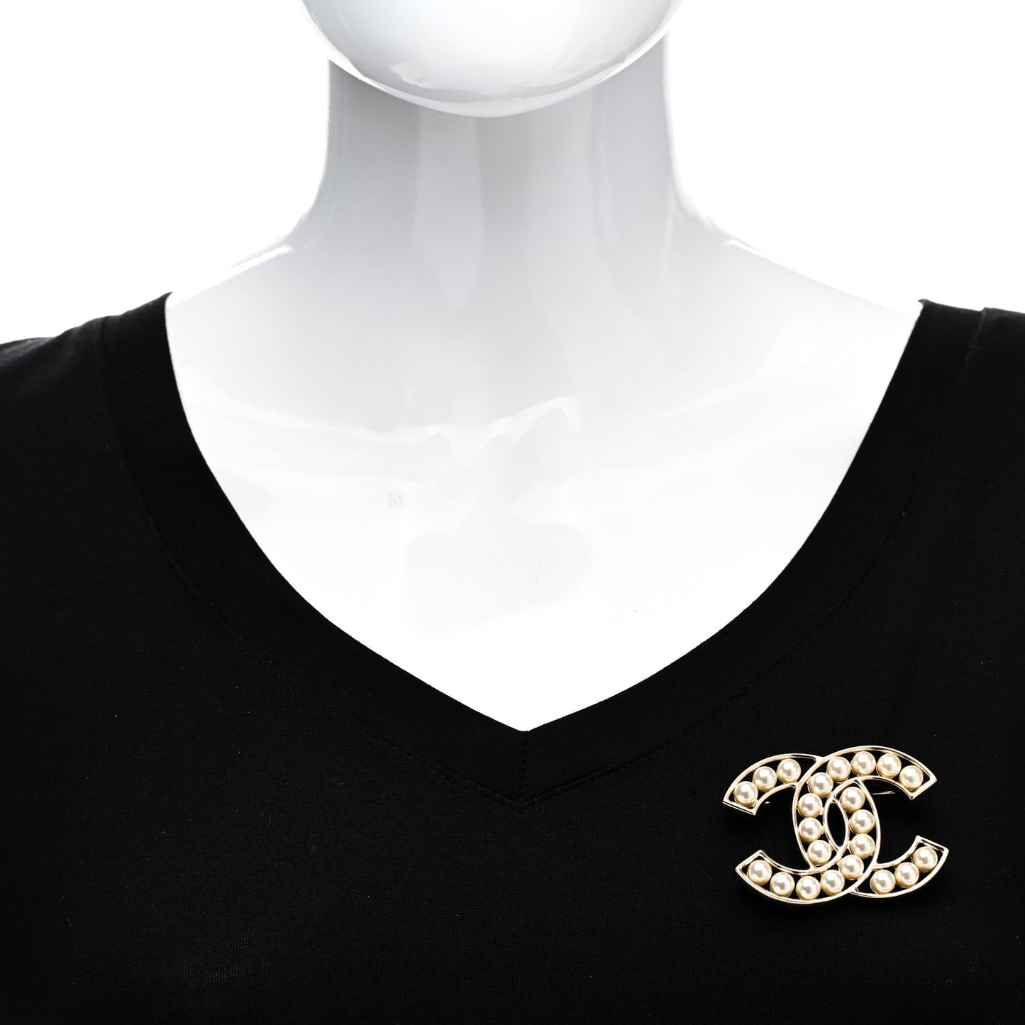Pearl CC Brooch Light Gold