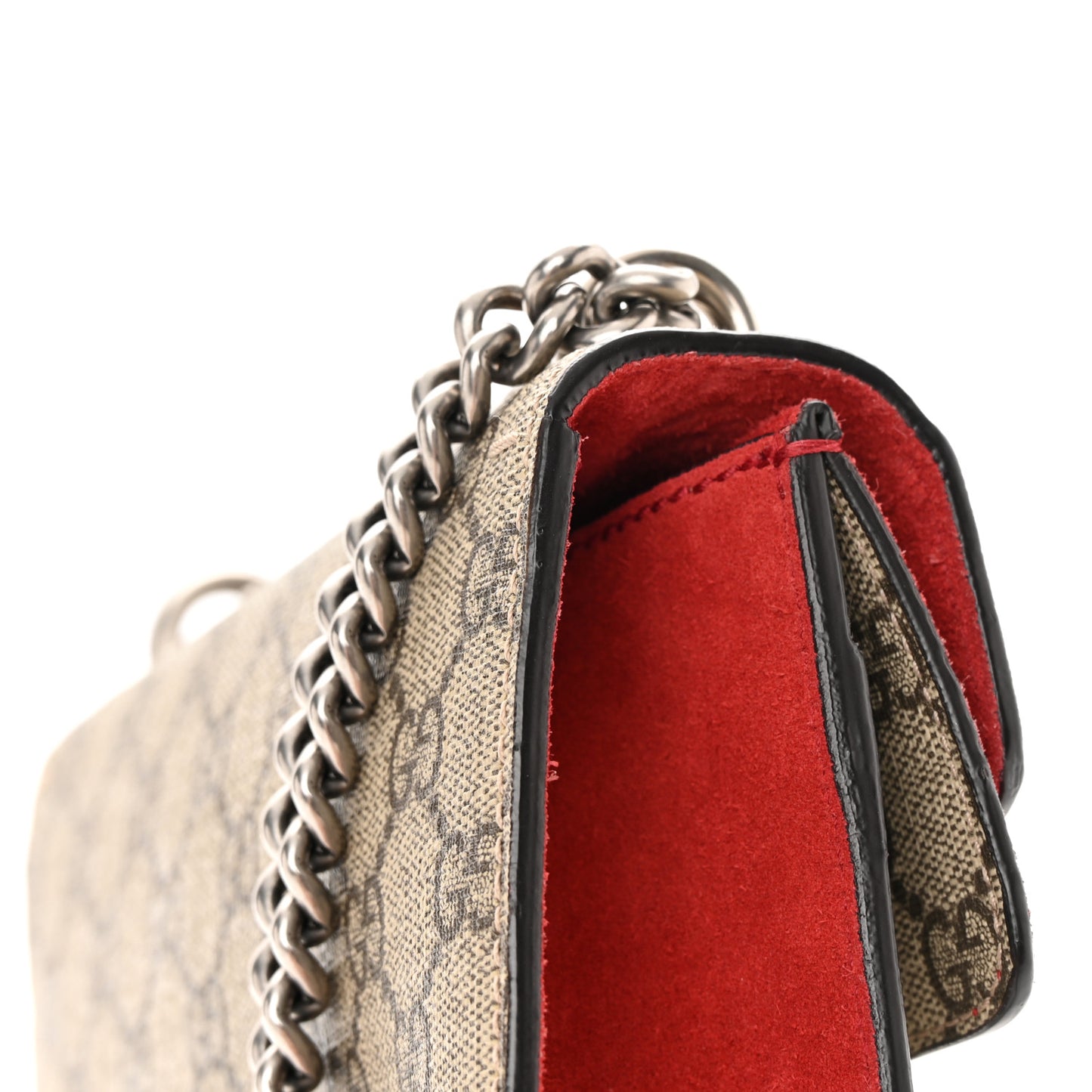 GG Supreme Monogram Mini Dionysus Shoulder Bag Hibiscus Red
