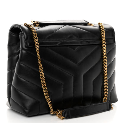 Saint Laurent Calfskin Y Quilted Monogram Small Loulou Chain Satchel Black 3 of 10