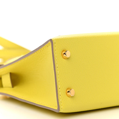 Hermes Epsom Mini Kelly Sellier 20 Lime 9 of 10
