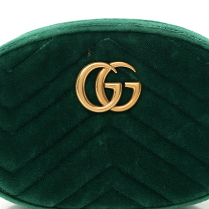 Gucci Velvet Matelasse GG Marmont Belt Bag 85 34 Green 8 of 10