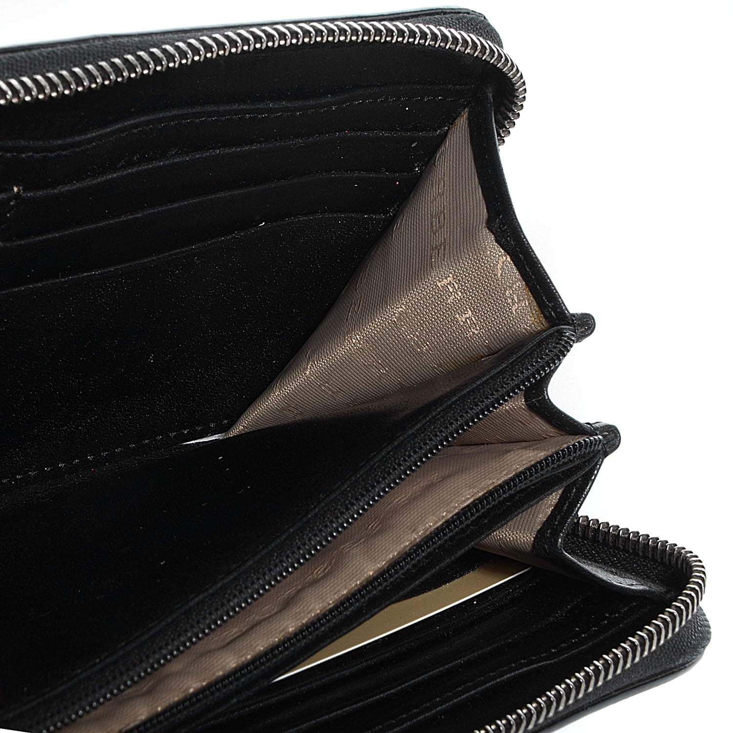 Burberry Supernova Check Patent Large Ziggy Zip Around Wallet Black 10 of 10
