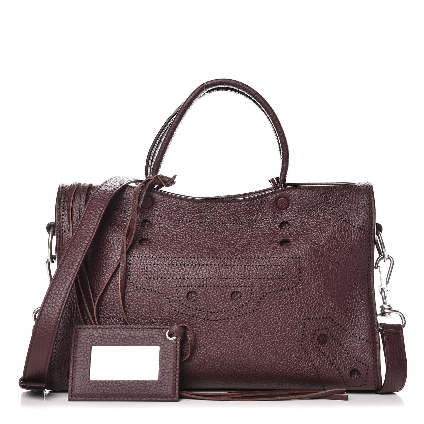 Veau Grana Perforated Blackout Hardware S City Rouge Acajou